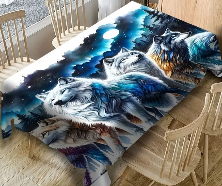 Altra biancheria da tavola: Tischdecke mit Wölfen 140x180 cm – Nuovo e nell'imballaggio originale da Langenbruck venduto da Gumsi